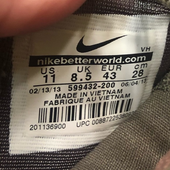 Nike Roshe Run Print Camo Khaki Unisex Sneakers - Picture 7 of 8